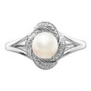 Lex & Lu Sterling Silver Diamond & Pearl Ring LAL42833- 5 - Lex & Lu