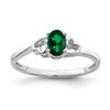 Lex & Lu Sterling Silver Created Emerald Ring LAL42842 - Lex & Lu