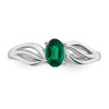 Lex & Lu Sterling Silver Created Emerald Ring LAL42866- 5 - Lex & Lu