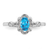 Lex & Lu Sterling Silver Light Swiss Blue Topaz & Diamond Ring LAL42884- 4 - Lex & Lu