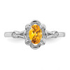 Lex & Lu Sterling Silver Citrine & Diamond Ring LAL42891- 4 - Lex & Lu