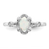 Lex & Lu Sterling Silver Created Opal & Diamond Ring LAL42892- 5 - Lex & Lu