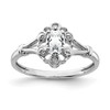 Lex & Lu Sterling Silver White Topaz& Diamond Ring - Lex & Lu