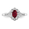 Lex & Lu Sterling Silver Created Ruby& Diamond Ring- 5 - Lex & Lu