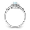 Lex & Lu Sterling Silver Aquamarine& Diamond Ring- 2 - Lex & Lu