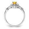 Lex & Lu Sterling Silver Citrine& Diamond Ring- 2 - Lex & Lu