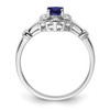 Lex & Lu Sterling Silver Created Sapphire& Diamond Ring- 2 - Lex & Lu