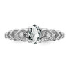 Lex & Lu Sterling Silver White Topaz & Diamond Ring LAL42906- 5 - Lex & Lu