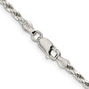 Lex & Lu Sterling Silver 2.5mm D/C Rope Chain Necklace or Bracelet- 3 - Lex & Lu
