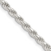 Lex & Lu Sterling Silver 3mm D/C Rope Chain Necklace or Bracelet - Lex & Lu