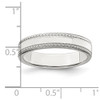 Lex & Lu Sterling Silver 4mm Design Edge Band Ring- 3 - Lex & Lu