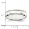 Lex & Lu Sterling Silver 5mm Design Edge Band Ring- 3 - Lex & Lu