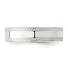 Lex & Lu Sterling Silver 5mm Design Edge Band Ring- 4 - Lex & Lu