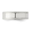 Lex & Lu Sterling Silver 6mm Design Edge Band Ring- 4 - Lex & Lu