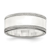 Lex & Lu Sterling Silver 8mm Designed Edge Band Ring - Lex & Lu