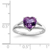 Lex & Lu Sterling Silver w/Rhodium Amethyst Ring LAL43062- 4 - Lex & Lu