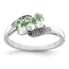 Lex & Lu Sterling Silver w/Rhodium Green Amethyst & Diamond Ring LAL43070 - Lex & Lu