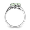Lex & Lu Sterling Silver w/Rhodium Green Amethyst & Diamond Ring LAL43070- 2 - Lex & Lu