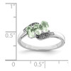 Lex & Lu Sterling Silver w/Rhodium Green Amethyst & Diamond Ring LAL43070- 4 - Lex & Lu