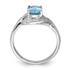 Lex & Lu Sterling Silver w/Rhodium Lt Swiss Blue Topaz & Diamond Ring LAL43081- 2 - Lex & Lu