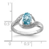 Lex & Lu Sterling Silver w/Rhodium Lt Swiss Blue Topaz & Diamond Ring LAL43081- 3 - Lex & Lu