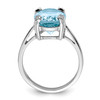 Lex & Lu Sterling Silver w/Rhodium Light Swiss Blue Topaz Diamond Ring LAL43085- 2 - Lex & Lu