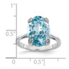 Lex & Lu Sterling Silver w/Rhodium Light Swiss Blue Topaz Diamond Ring LAL43085- 3 - Lex & Lu