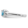 Lex & Lu Sterling Silver w/Rhodium Lt Swiss Blue Topaz & Diamond Ring LAL43087- 4 - Lex & Lu