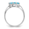 Lex & Lu Sterling Silver w/Rhodium Lt Swiss Blue Topaz & Diamond Ring LAL43088- 2 - Lex & Lu