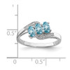 Lex & Lu Sterling Silver w/Rhodium Lt Swiss Blue Topaz & Diamond Ring LAL43088- 3 - Lex & Lu