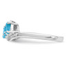 Lex & Lu Sterling Silver w/Rhodium Lt Swiss Blue Topaz & Diamond Ring LAL43088- 4 - Lex & Lu