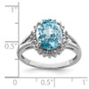 Lex & Lu Sterling Silver w/Rhodium Light Swiss Blue Topaz & Diamond Ring- 4 - Lex & Lu