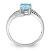 Lex & Lu Sterling Silver w/Rhodium Lt Swiss Blue Topaz & Diamond Ring LAL43091- 2 - Lex & Lu