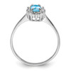 Lex & Lu Sterling Silver w/Rhodium Light Swiss Blue Topaz Diamond Ring LAL43094- 2 - Lex & Lu