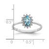 Lex & Lu Sterling Silver w/Rhodium Light Swiss Blue Topaz Diamond Ring LAL43094- 3 - Lex & Lu