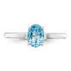 Lex & Lu Sterling Silver w/Rhodium Light Swiss Blue Topaz Ring LAL43095- 5 - Lex & Lu