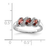 Lex & Lu Sterling Silver w/Rhodium Garnet & Diamond Ring LAL43098- 4 - Lex & Lu