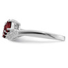 Lex & Lu Sterling Silver w/Rhodium Garnet & Diamond Ring LAL43099- 4 - Lex & Lu