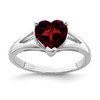 Lex & Lu Sterling Silver w/Rhodium Garnet Ring LAL43107 - Lex & Lu