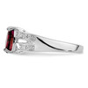 Lex & Lu Sterling Silver w/Rhodium Garnet & Diamond Ring LAL43112- 4 - Lex & Lu