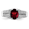 Lex & Lu Sterling Silver w/Rhodium Garnet & Diamond Ring LAL43112- 5 - Lex & Lu