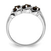 Lex & Lu Sterling Silver w/Rhodium Smokey Quartz & Diamond Ring LAL43124- 2 - Lex & Lu