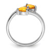 Lex & Lu Sterling Silver w/Rhodium Citrine & Diamond Heart Ring- 2 - Lex & Lu