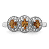 Lex & Lu Sterling Silver w/Rhodium Citrine & Diamond Ring LAL43136- 5 - Lex & Lu