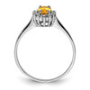 Lex & Lu Sterling Silver w/Rhodium Citrine Diamond Ring LAL43138- 2 - Lex & Lu