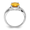 Lex & Lu Sterling Silver w/Rhodium Citrine & Diamond Ring LAL43143- 2 - Lex & Lu