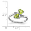 Lex & Lu Sterling Silver w/Rhodium Peridot & Diamond Heart Ring- 4 - Lex & Lu