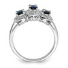 Lex & Lu Sterling Silver w/Rhodium Sapphire & Diamond Ring LAL43160- 2 - Lex & Lu