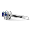 Lex & Lu Sterling Silver w/Rhodium Sapphire & Diamond Ring LAL43160- 4 - Lex & Lu