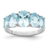 Lex & Lu Sterling Silver w/Rhodium Aqua Ring - Lex & Lu